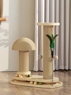 Interactive Cat Scratching Post Tower with Jute, Ball Track - Durable Multi-Functional Self-Entertainment Cat Scratch Board