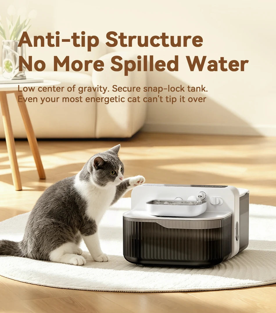 ROJECO 3.5L Wireless Pet Water Fountain Cat Water Dispenser 2000mAh Automatic Sewage Separation Cat Drinking Fountain Supplies