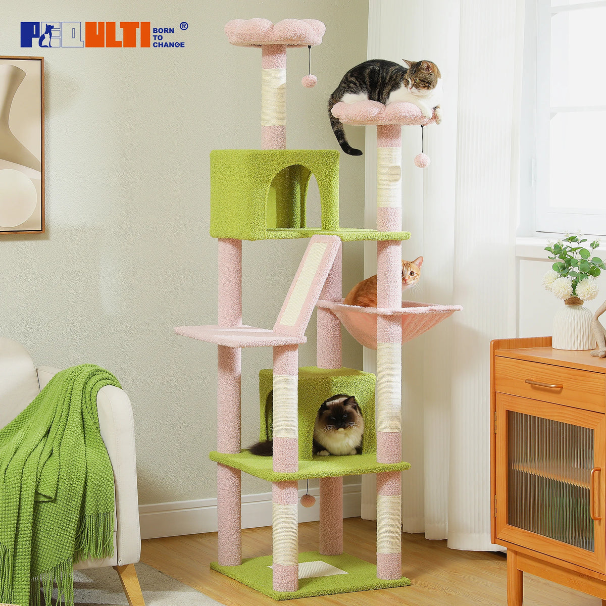 Multi-Level Cat Tree Tower with Scratching Posts, Condo, Hammock, Cat Scratching Board,Cat Accessories,Cat Furniture,Indoor Cats