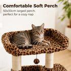 Small Cat Tree for Indoor Cat Tower with Sisal Scratching Post and Pad Wide Top Perch Large Cat Condo Cat Scratchers Cat Toys