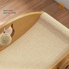 Sisal Cat Scratching Pad ,Sofa With Sisal Ball Toy,Reusable Cat Scratcher Bed with Ball – Wooden Frame, Durable Woven Surface, Pet Sleeping Playing Grinding Mat for Small Medium Large Cats