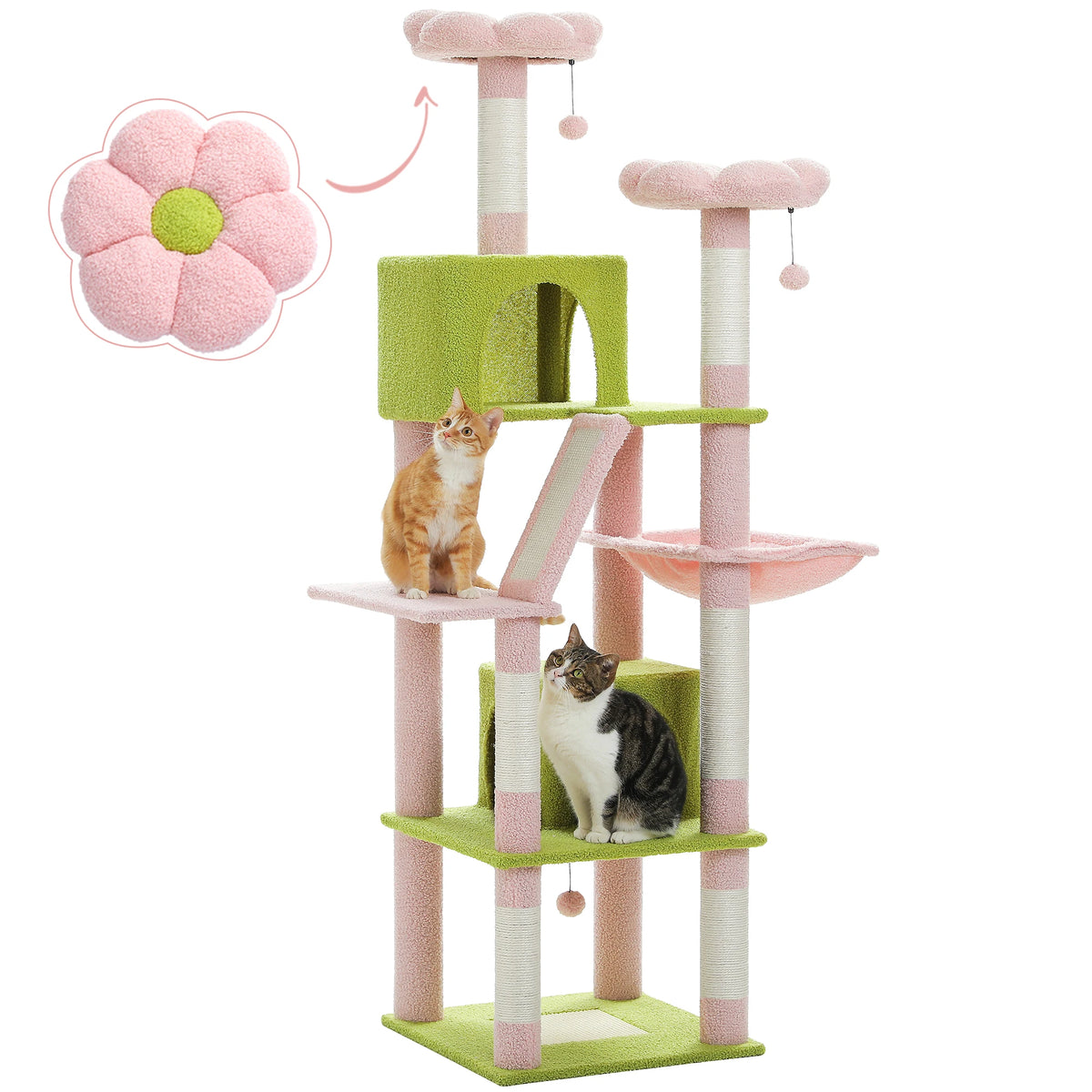 Multi-Level Cat Tree Tower with Scratching Posts, Condo, Hammock, Cat Scratching Board,Cat Accessories,Cat Furniture,Indoor Cats