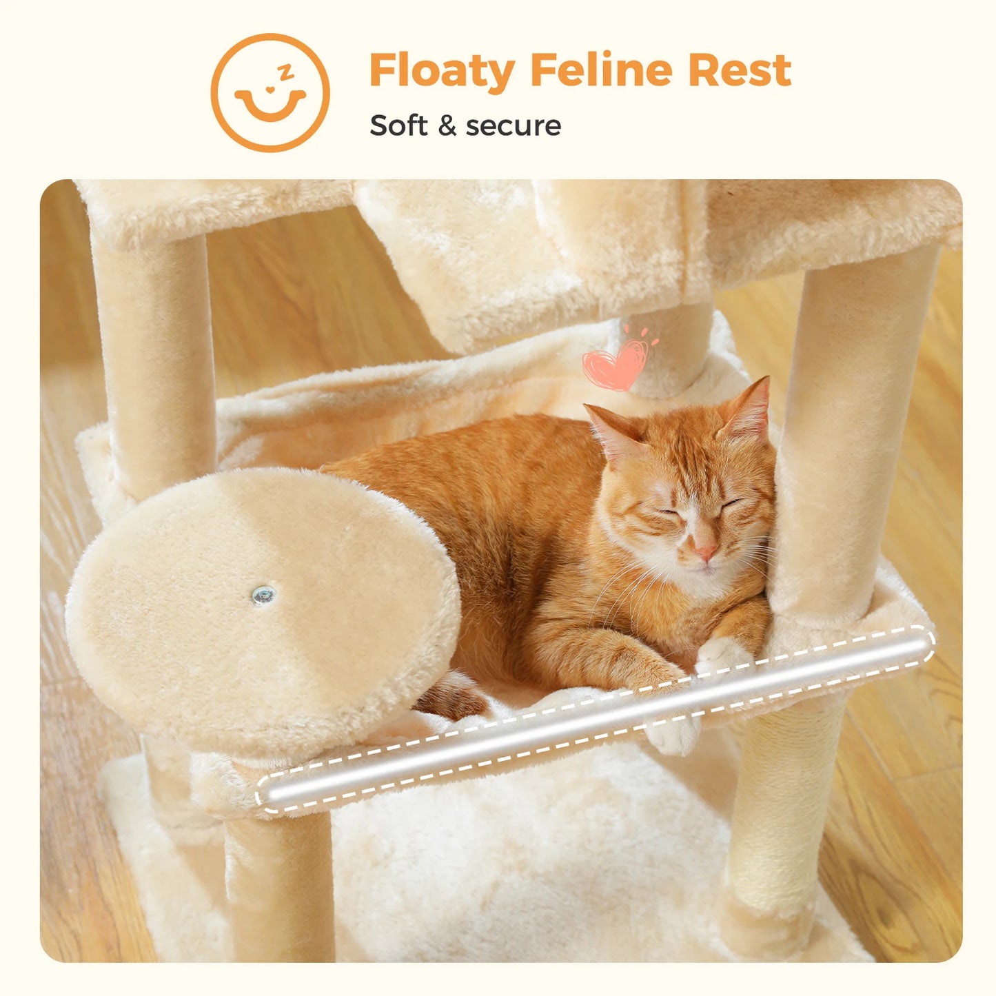 Multi-Level Cat Tree Tower with Scratching Posts, Condo, Hammock, Cat Scratching Board,Cat Accessories,Cat Furniture,Indoor Cats