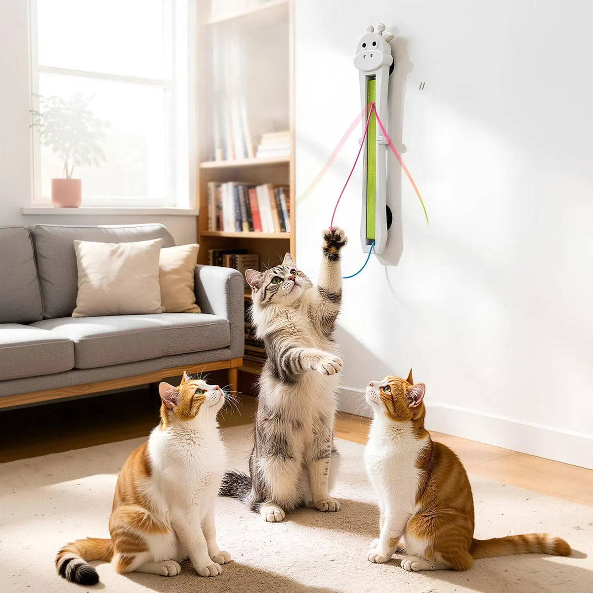 Automatic Cat Teaser Wall Mount Interactive Moving Toy Electric Pet Games Kitten Exercise Mental Stimulation Play for Indoor