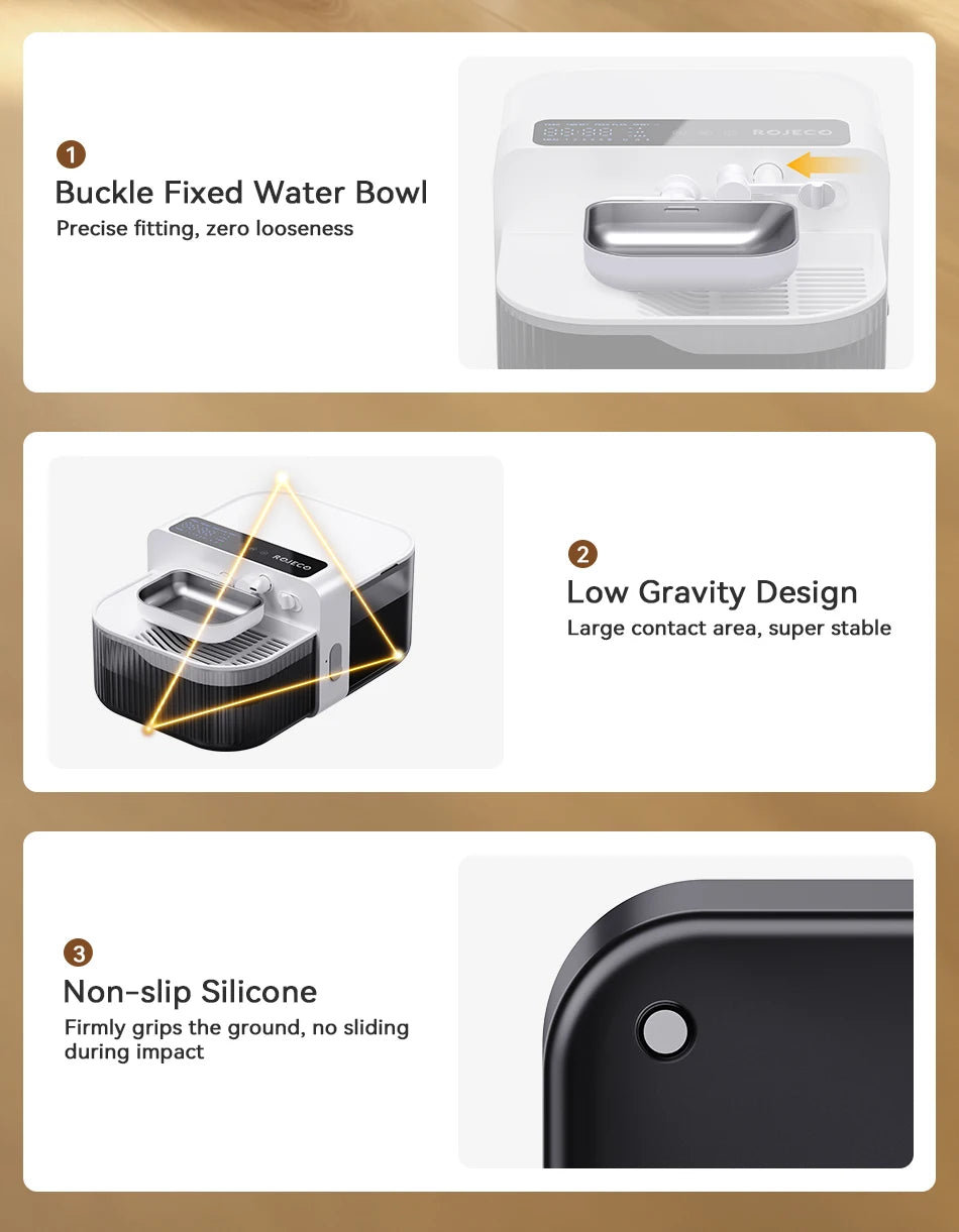 ROJECO 3.5L Wireless Pet Water Fountain Cat Water Dispenser 2000mAh Automatic Sewage Separation Cat Drinking Fountain Supplies