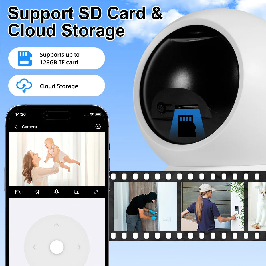 FUERS 4K 8MP WiFi IP Pet Camera Dog Camera Tuya Smart Home Security Wireless Surveillance Camera Baby Monitor Mini Cam