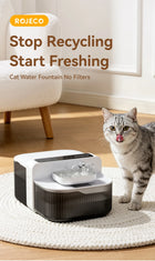 ROJECO 3.5L Wireless Pet Water Fountain Cat Water Dispenser 2000mAh Automatic Sewage Separation Cat Drinking Fountain Supplies