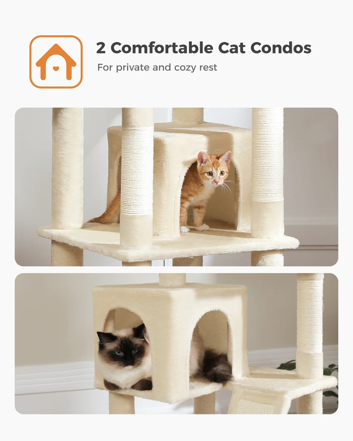 Multi-Level Cat Tree Tower with Scratching Posts, Condo, Hammock, Cat Scratching Board,Cat Accessories,Cat Furniture,Indoor Cats