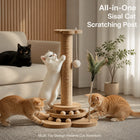 Sisal Cat Scratching Post Integrated Climbing Frame Durable Non Shed Scratch Pad Interactive Play Toy for Indoor Cats