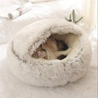 Cat Bed Cat Nest Comfortable Sleeping Cushion for Gifts, Soft Cat Beds with Hood, Anti-Anxiety Dog Bed, Pet Care Supplies, Pet Products, Summer Gift, Cat Furniture Cat Toys for Indoor Cats, Valentine'S Day Gift, Cat Stuff