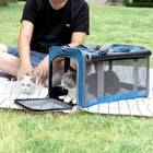 Pet Carrier for Large and Medium Cats,20 Lbs Lightproof Soft Sided Pet Carrier for Large Cat & Small Dog Airline Approved Travel Bag Puppy Carriers Foldable Portable for Outdoor Car Pink or Blue