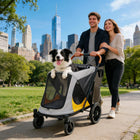Bingopaw 1-Touch Foldable Puppy Stroller for Medium Dogs - Heavy-Duty Oxford Cloth Dog Carrier, Rear Storage Bag, Breathable Mesh, Viewing Window, Ideal for Old/Injured Pets, Indoor/Outdoor Use