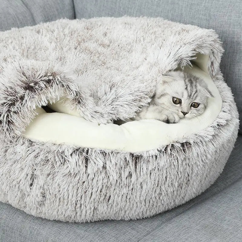 Cat Bed Cat Nest Comfortable Sleeping Cushion for Gifts, Soft Cat Beds with Hood, Anti-Anxiety Dog Bed, Pet Care Supplies, Pet Products, Summer Gift, Cat Furniture Cat Toys for Indoor Cats, Valentine'S Day Gift, Cat Stuff