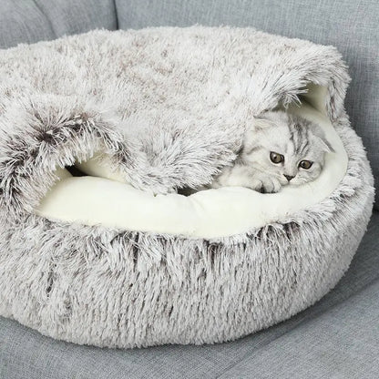 Cat Bed Cat Nest Comfortable Sleeping Cushion for Gifts, Soft Cat Beds with Hood, Anti-Anxiety Dog Bed, Pet Care Supplies, Pet Products, Summer Gift, Cat Furniture Cat Toys for Indoor Cats, Valentine'S Day Gift, Cat Stuff
