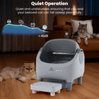 Upgraded Self-Cleaning Cat Litter Box with Raised Step, Monitor + Control via Smart App, Odor Control & Health Monitoring & Safety Protection & Low Noise, Large Automatic Litter Box for Multiple Cats