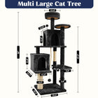 [Backtoschool] Wecharmer Cat Tree / Tower for Indoor with Green Leaves, Cat Condo Cozy Plush House, Pet House with Cat Scratching Posts