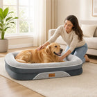 Orthopedic Large Dog Bed, Washable Orthopedic Large Dog Bed - Dog Beds Large Sized Dogs with Removable Cover Waterproof Pet Bed with Bolster for Extra Large Pe