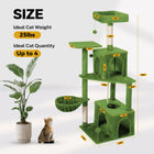 [Backtoschool] Wecharmer Cat Tree / Tower for Indoor with Green Leaves, Cat Condo Cozy Plush House, Pet House with Cat Scratching Posts