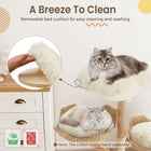 EROMMY Natural Wood Cat Tree - 37-Inch Holiday Edition, Hand-Woven Baskets, Sisal Scratching Posts, Star Scratcher, Festive Santa Hat Design, Wide Base for Calm Play, Washable Cover, Interchangeable Parts, 2 Hanging Stars, Cozy Indoor Tower for 2 Cats