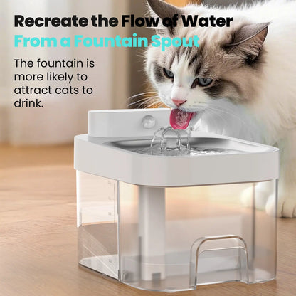 HAPAW Smart Cat Water Fountain, Filter-Free Automatic Pet Water Dispenser with Clean & Used Water Separation, 2.4Ghz Wi-Fi App Control and 5000Mah Battery Backup for Indoor Cats