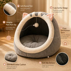 Semi Enclosed Cat Bed Cozy Cat Cave House Soft Washable Pet Bed for Indoor Cats and Kittens