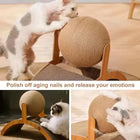 Wear‑Resistant 2 in 1 Wooden Cat Scratching Ball Sisal Scratch Board Grinding Paw Toy Solid Wood Scraper for Cats Kittens