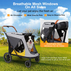 Bingopaw 1-Touch Foldable Puppy Stroller for Medium Dogs - Heavy-Duty Oxford Cloth Dog Carrier, Rear Storage Bag, Breathable Mesh, Viewing Window, Ideal for Old/Injured Pets, Indoor/Outdoor Use
