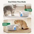 Round One Cat Water Fountain Stainless Steel - 3.2L/108Oz Pet Water Fountain for Cats Indoor - Automatic Pet Watering Dispenser (1 Filter) Pat Water Fountain