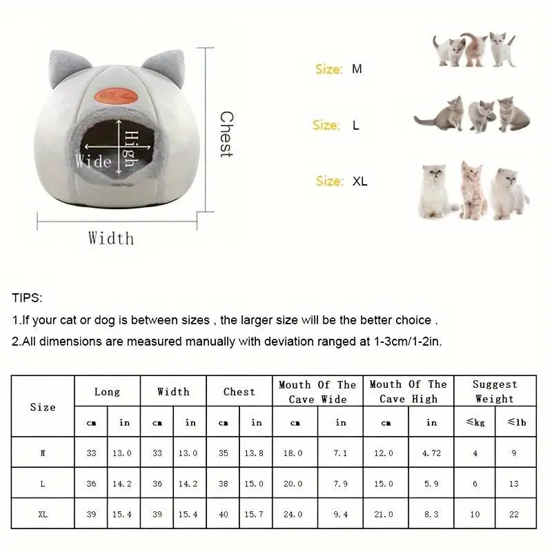 Cat House, Cute Cat Bed, Small Pet House with Soft Cushion, Foldable Pet House for Cats, Kittens & Dogs, Pet Supplies