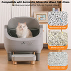 Upgraded Self-Cleaning Cat Litter Box with Raised Step, Monitor + Control via Smart App, Odor Control & Health Monitoring & Safety Protection & Low Noise, Large Automatic Litter Box for Multiple Cats