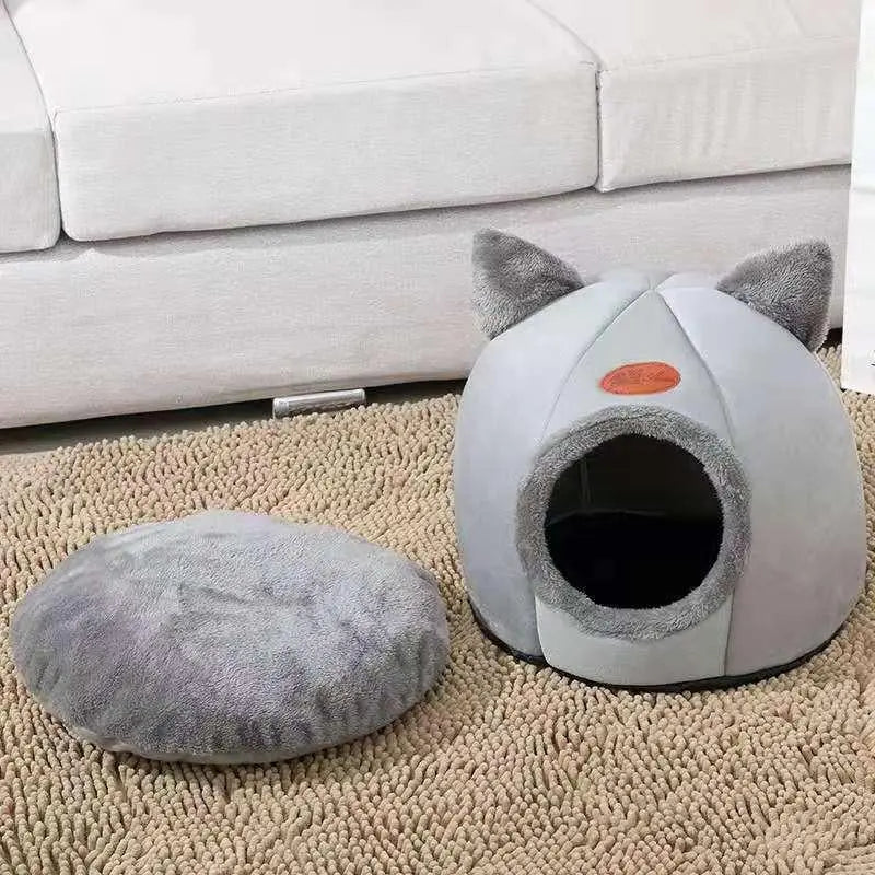 Cat House, Cute Cat Bed, Small Pet House with Soft Cushion, Foldable Pet House for Cats, Kittens & Dogs, Pet Supplies