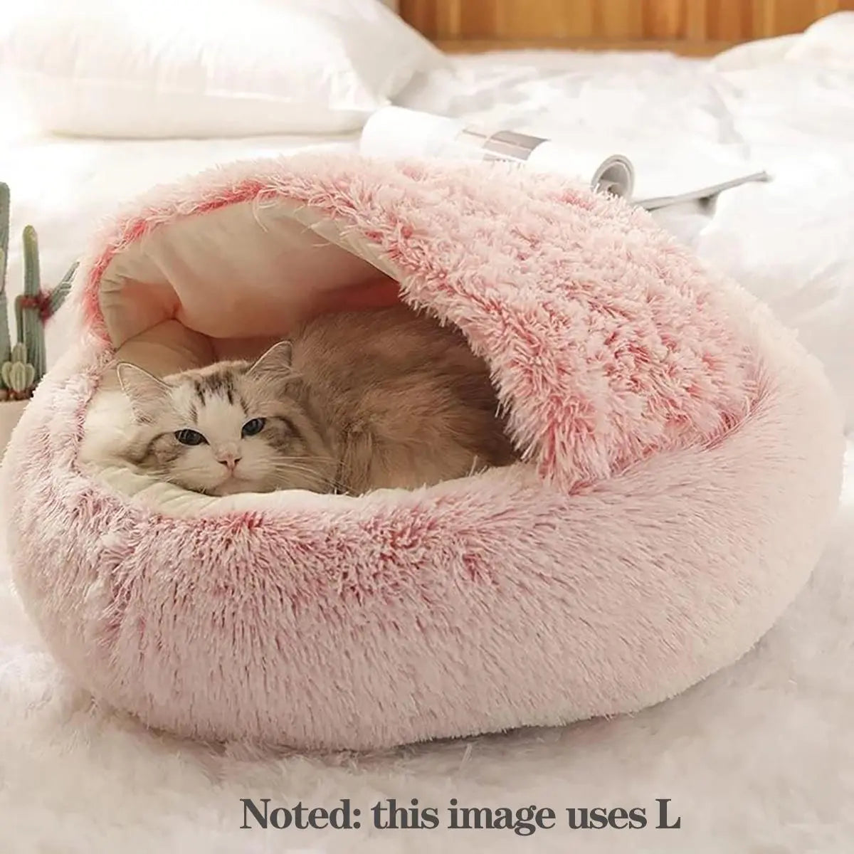 Cat Bed Cat Nest Comfortable Sleeping Cushion for Gifts, Soft Cat Beds with Hood, Anti-Anxiety Dog Bed, Pet Care Supplies, Pet Products, Summer Gift, Cat Furniture Cat Toys for Indoor Cats, Valentine'S Day Gift, Cat Stuff