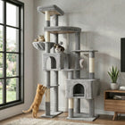 Deskat 78Inches Cat Tree for Large Cats . 2 Cat Condos ; 5 Sisal Posts; 2 Perches; F78C