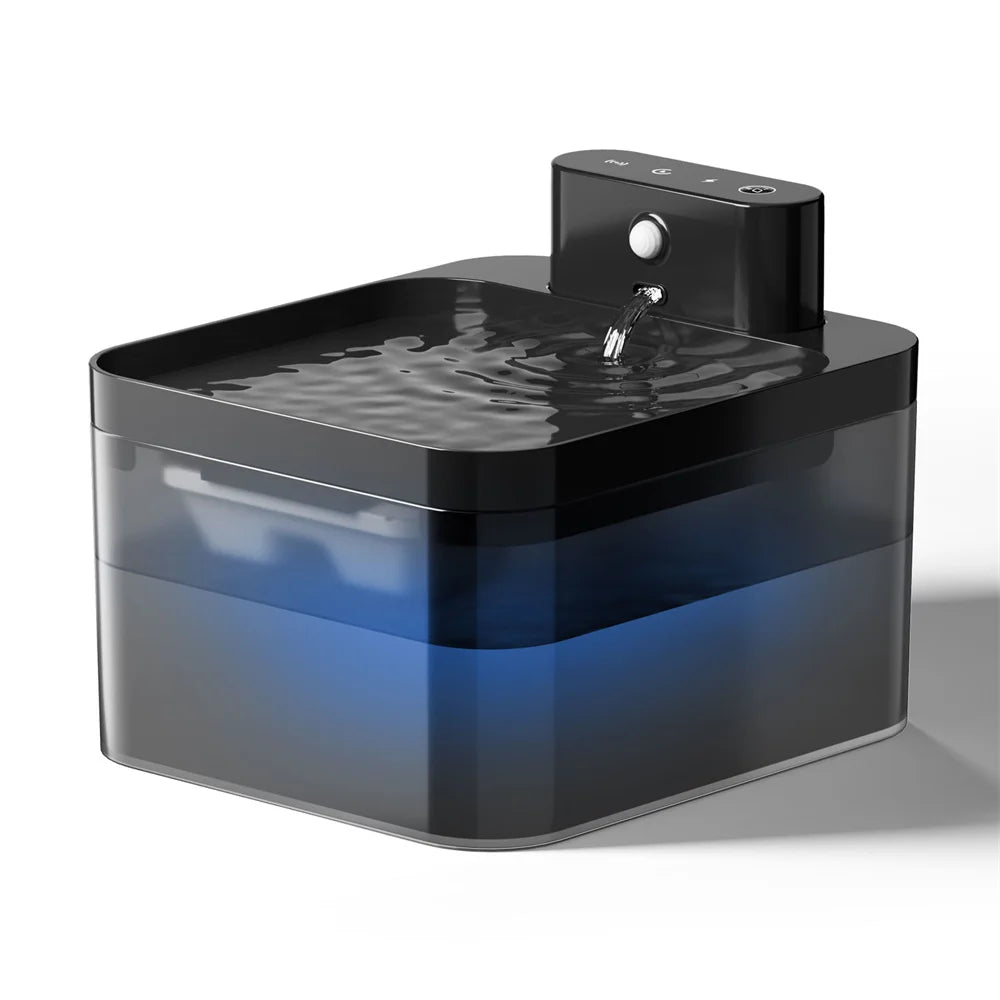 2.2L 5V Wireless Charging Cat Fountain Operated Automatic Pet Drinking Water with Motion Sensor Dog Cat Water Dispenser Bowl